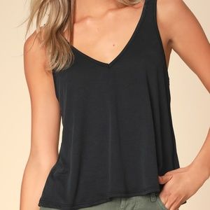 LULUS Necessary Love Black V-Neck Tank Top